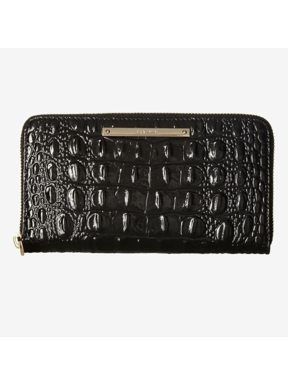 Brahmin Croc Embossed Leather Full Zippered Wallet